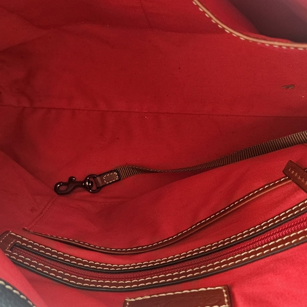 Dooney & Bourke Marine Blue Pebbled Leather Cooper Hobo Bag Leather&Gold Accents - Picture 8 of 14